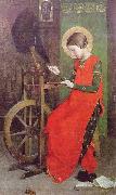 Marianne Stokes St Elizabeth of Hungary Spinning for the Poor oil painting picture wholesale